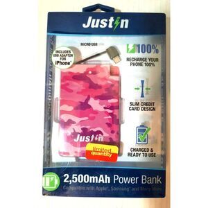 Just in 2,500 mAh Power Bank - New/portable/charger/adapter/slim